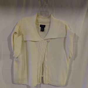 R.Q.T  Women's Off White Capped Sleeve Cardigan Sweater  Size XL